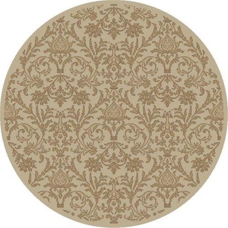 CONCORD GLOBAL 5 ft. 3 in. Jewel Damask - Round, Ivory 49420